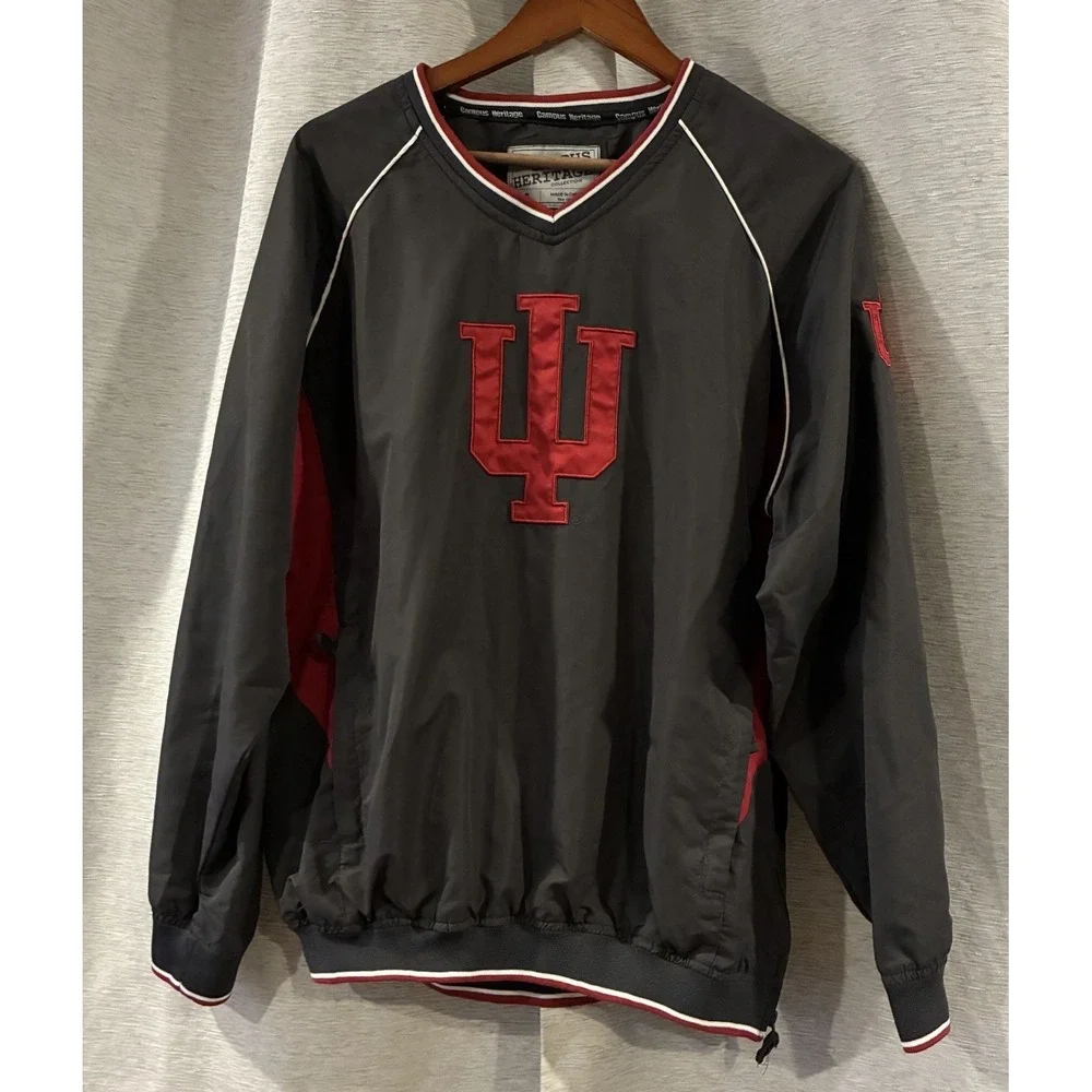 Campus Heritage collection Indiana Hoosiers‎ Black Pullover windbreaker sz Small